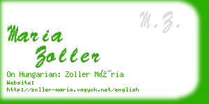 maria zoller business card